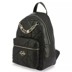 𝅺LOVE Moschino Borsa Pu Nero quilted backpack NWT